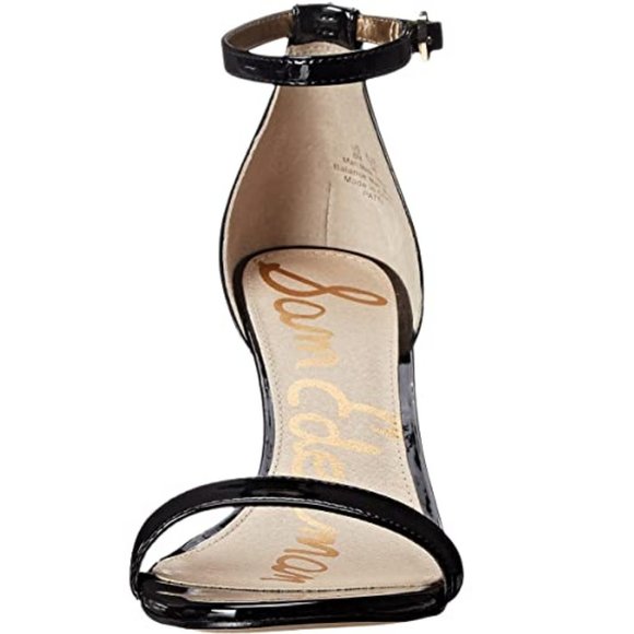 New! Sam Edelman Black Ankle-Strap Heeled Sandal - Picture 6 of 12